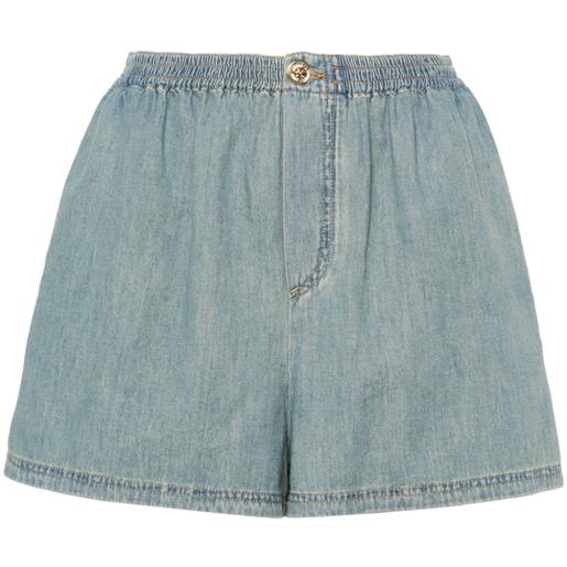 Moschino shorts denim con effetto schiarito - blu