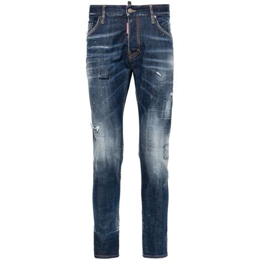 Dsquared2 jeans skinny a vita bassa - blu