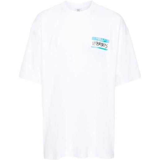 VETEMENTS t-shirt name-tag - bianco