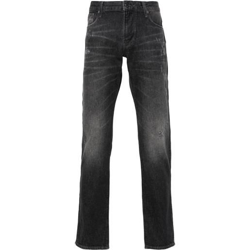 Emporio Armani jeans slim con effetto vissuto - nero