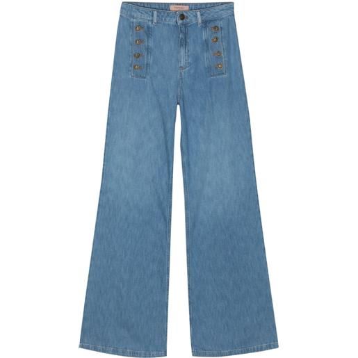 TWINSET jeans svasati a vita alta - blu