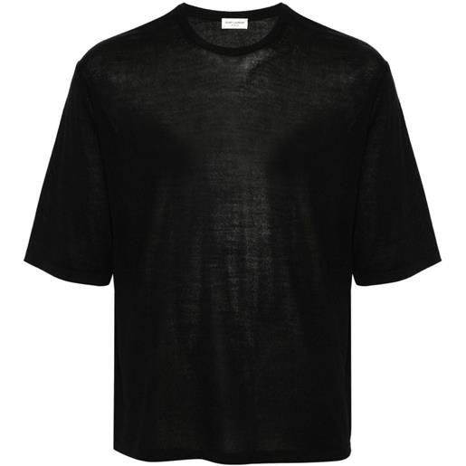 Saint Laurent t-shirt con orlo dritto - nero