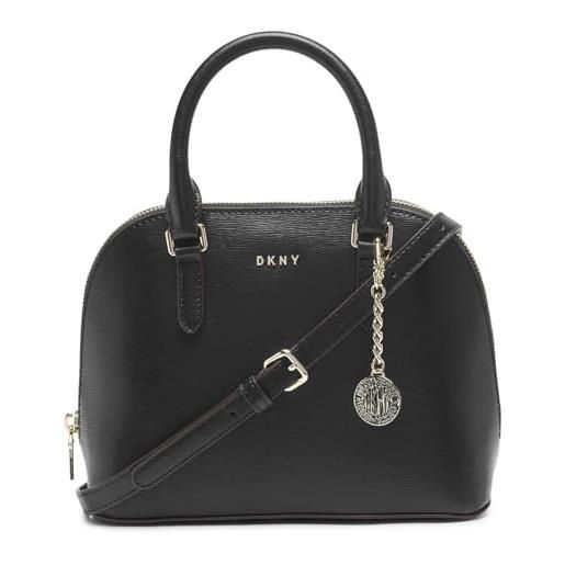 DKNY bryant dome satchel, cartella donna, nero/oro, taglia unica