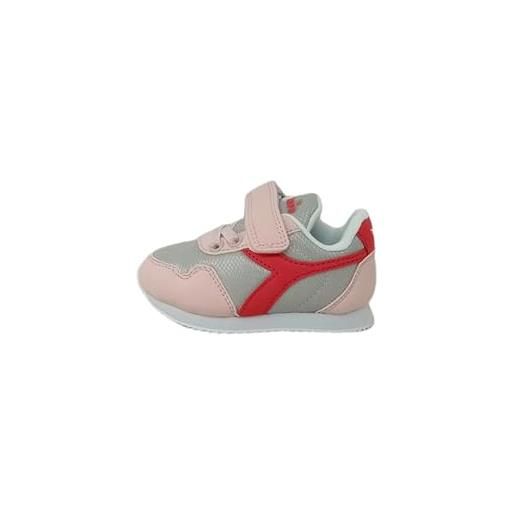 Diadora simple run td, scarpe da ginnastica bambina, pink dogwood/hot pink, 22 eu