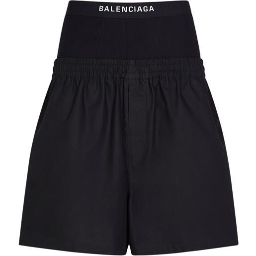 BALENCIAGA shorts hybrid in popeline di cotone