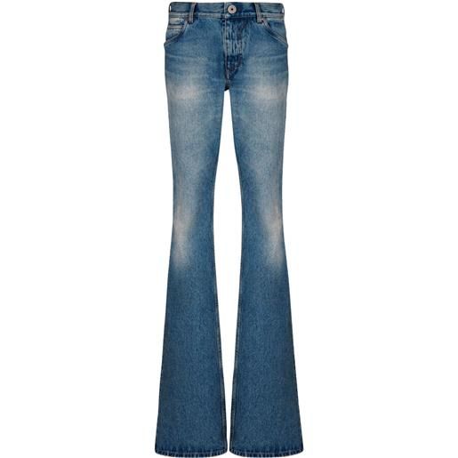 Balmain jeans svasati con ricamo - blu