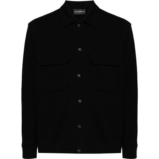Emporio Armani giacca-camicia con taschino - nero