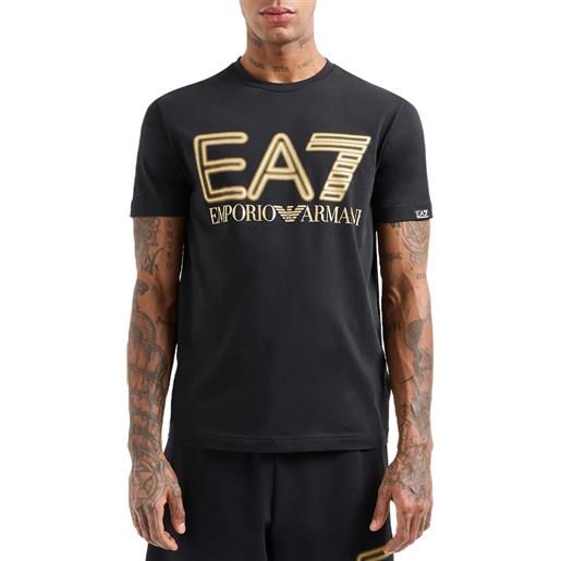 EA7 t-shirt a maniche corte logo series in cotone stretch
