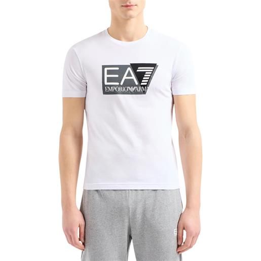EA7 t-shirt visibility in jersey di cotone stretch a maniche corte