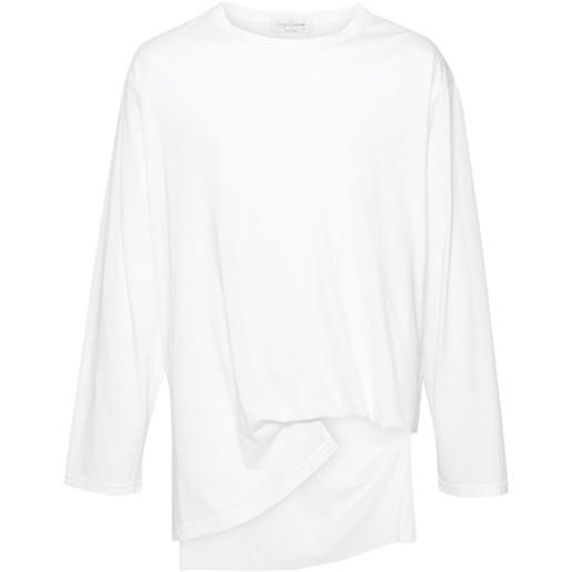 Yohji Yamamoto t-shirt asimmetrica - bianco