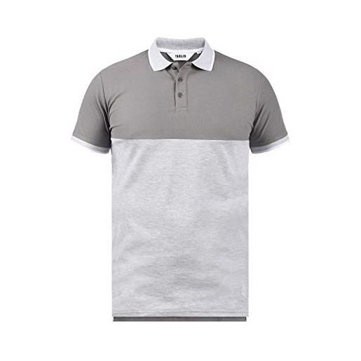 !Solid corbin maglietta t-shirt polo a manica corta da uomo cerniera in cotone 100% , taglia: m, colore: mid grey (2842)