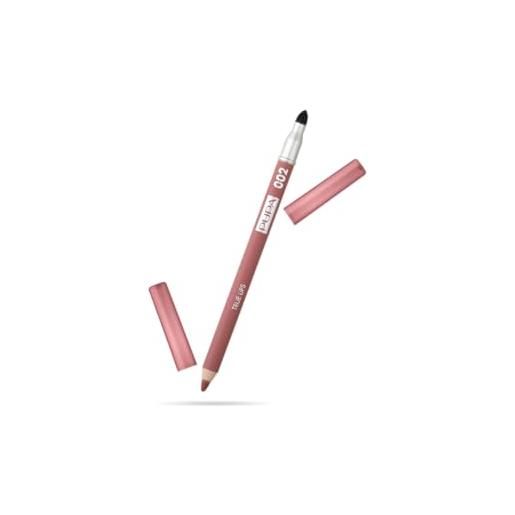PUPA MILANO pupa matita labbra true lips (002 tea rose) matita contorno labbra dal colore intenso e ultra pigmentato - disponibile in 17 varianti da abbinare a ogni rossetto pupa
