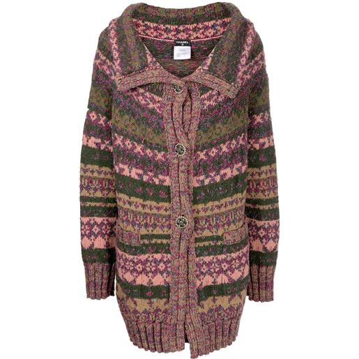 CHANEL Pre-Owned - cardigan - donna - lana/cotone/poliammide - 38 - rosa