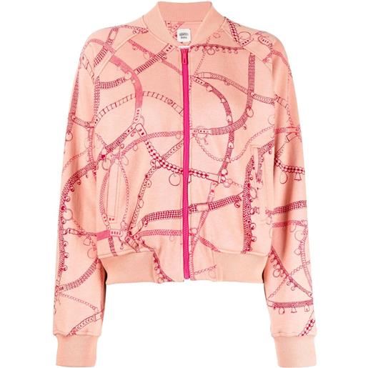 Hermès Pre-Owned - giacca con stampa - donna - cotone - 38 - rosa
