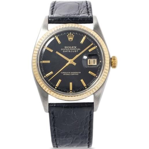 Rolex - orologio datejust 36mm pre-owned - unisex - oro giallo 18kt/pelle - taglia unica - nero