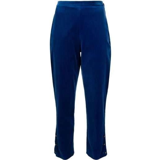 CHANEL Pre-Owned - pantaloni dritti crop pre-owned anni '90-2000 - donna - cotone/rayon/spandex/elastam - taglia unica - blu