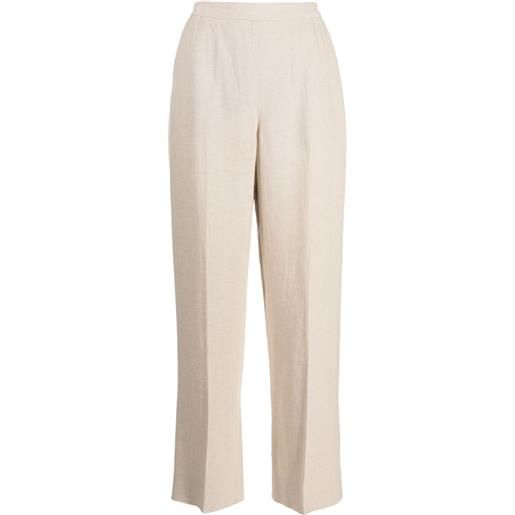 Hermès Pre-Owned - pantaloni dritti anni '90-00 - donna - lino - 38 - marrone