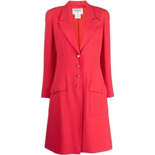 CHANEL Pre-Owned - cappotto monopetto pre-owned 1997 - donna - rayon/acetato - 40 - rosso