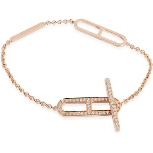 Hermès Pre-Owned - bracciale chaine d'ancre in oro rosa 18kt con diamanti - donna - oro rosa 18kt - taglia unica