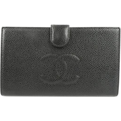 CHANEL Pre-Owned - portafoglio bi-fold 2005 - donna - pelle caviar - taglia unica - nero