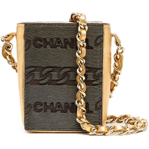 CHANEL Pre-Owned - pouch con tracolla a catena 2001 - donna - crine di cavallo/pelle - taglia unica - oro