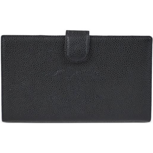 CHANEL Pre-Owned - portafoglio con logo goffrato 2000 - donna - pelle caviar - taglia unica - nero