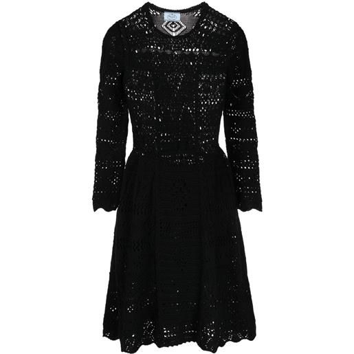 Prada Pre-Owned - abito all'uncinetto - donna - poliammide/lana/viscosa - 38 - nero