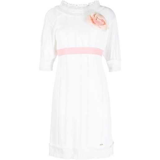 CHANEL Pre-Owned - abito con applicazione - donna - cotone/poliammide - 36 - bianco