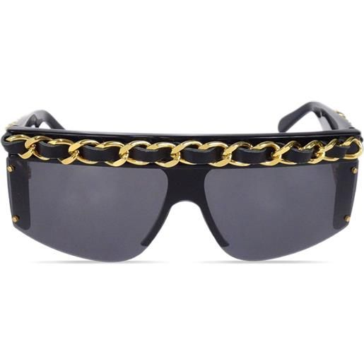 CHANEL Pre-Owned - occhiali da sole anni '90-2000 - donna - placcatura in oro/plastica - taglia unica - nero