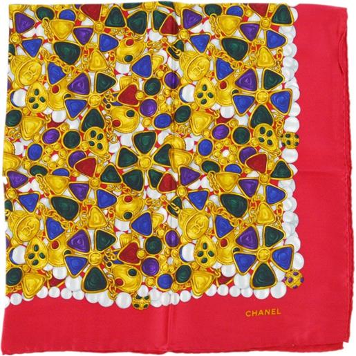 CHANEL Pre-Owned - foulard bijou con stampa pre-owned 1990-2000 - donna - seta - taglia unica - rosso