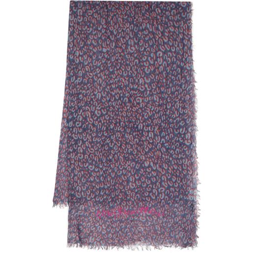 Louis Vuitton Pre-Owned - sciarpa con stampa ghepardo - donna - cotone - taglia unica - blu