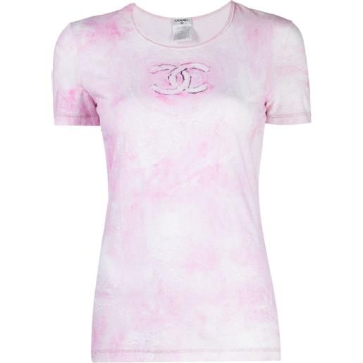 CHANEL Pre-Owned - t-shirt cc 2009 - donna - cotone/spandex riciclato - taglia unica - rosa