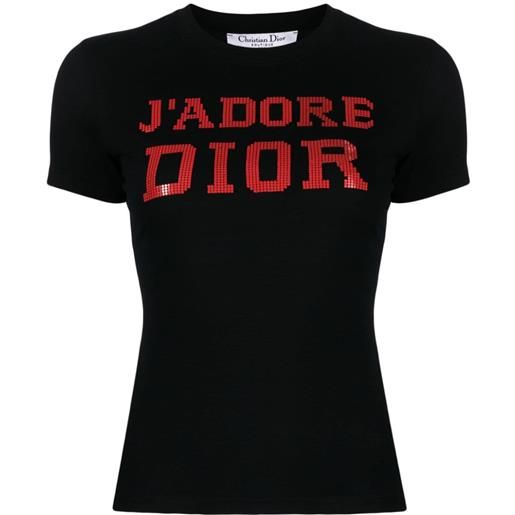Christian Dior Pre-Owned - t-shirt j'adore dior - donna - cotone - taglia unica - nero