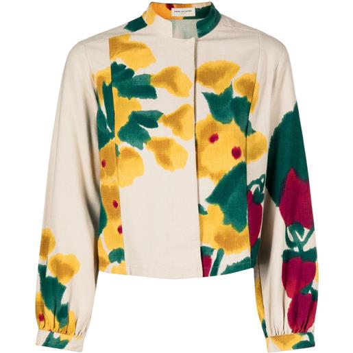 Dries Van Noten Pre-Owned - giacca a fiori con chiusura nascosta 2010 - donna - rayon/cotone - 36 - multicolore
