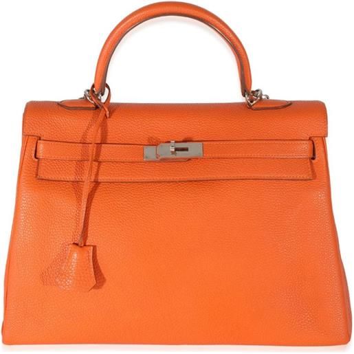 Hermès Pre-Owned - borsa a mano kelly 35 two-way - unisex - pelle - taglia unica - arancione