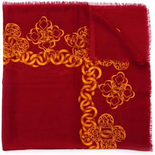 CHANEL Pre-Owned - foulard cc con catena anni 2000 - donna - seta - taglia unica - rosso
