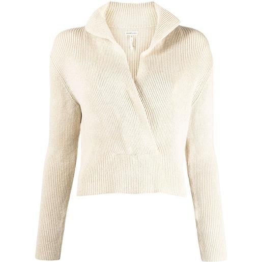 Hermès Pre-Owned - maglione a coste pre-owned anni '90-2000 - donna - poliammide/seta - taglia unica - toni neutri