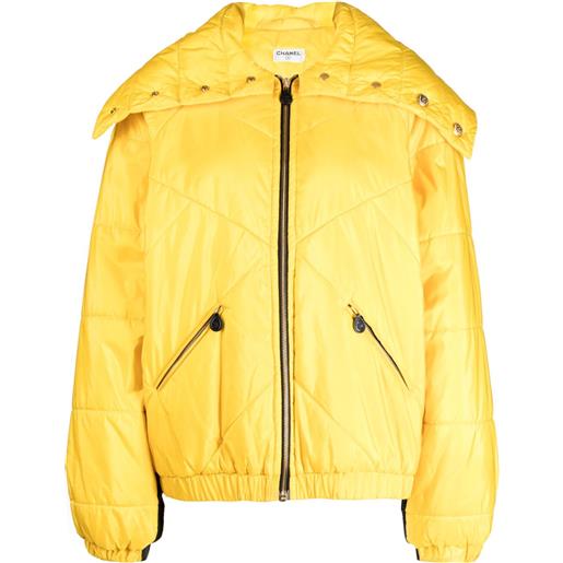 CHANEL Pre-Owned - giacca trapuntata anni '80-'90 - donna - seta - taglia unica - giallo