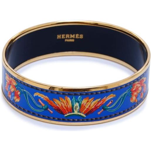 Hermès Pre-Owned - bracciale rigido brazil pm anni 2000 - donna - placcatura in oro - taglia unica - blu