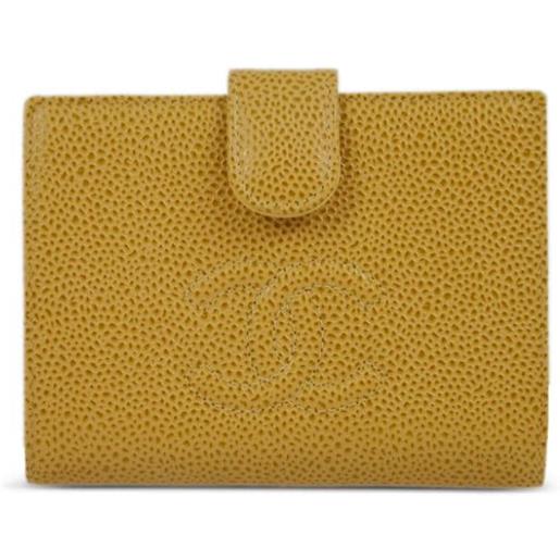 CHANEL Pre-Owned - portafoglio cc 2000 - donna - pelle caviar - taglia unica - giallo