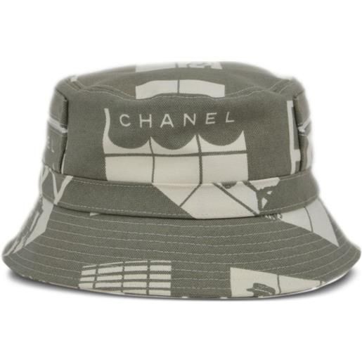 CHANEL Pre-Owned - cappello bucket 2003 - donna - cotone - taglia unica - grigio