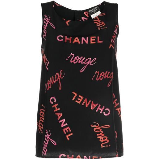 CHANEL Pre-Owned - top con stampa 1996 - donna - seta/lana/nylon/seta - 38 - nero