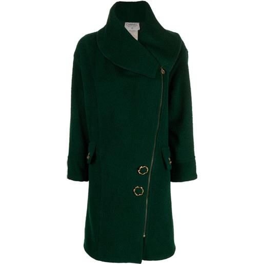 CHANEL Pre-Owned - cappotto asimmetrico 1994 - donna - alpaca/lana - 36 - verde