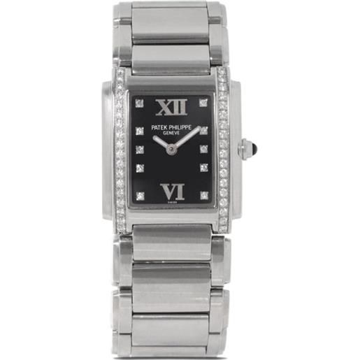 Patek Philippe - orologio twenty 4 25mm pre-owned - unisex - acciaio inossidabile/diamanti - taglia unica - nero
