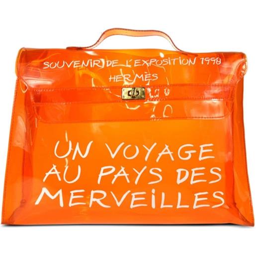 Hermès Pre-Owned - borsa da spiaggia kelly 1998 - donna - vinile - taglia unica - arancione