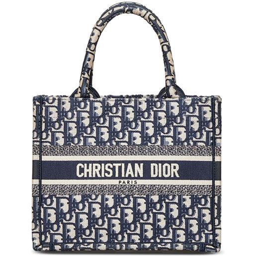 Christian Dior Pre-Owned - borsa tote oblique book piccola pre-owned 2022 - donna - tela - taglia unica - blu