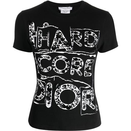 Christian Dior Pre-Owned - t-shirt hardcore con stampa - donna - cotone/cotone - taglia unica - nero