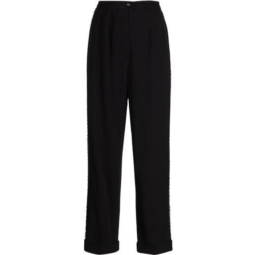 CHANEL Pre-Owned - pantaloni dritti anni 2000 - donna - seta/other materials/lana - taglia unica - nero