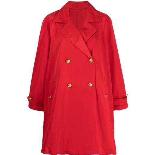 CHANEL Pre-Owned - trench anni '90 - donna - seta - taglia unica - rosso