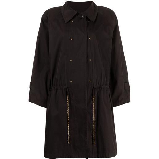 CHANEL Pre-Owned - cappotto anni '90 - donna - cotone/cotone - taglia unica - nero